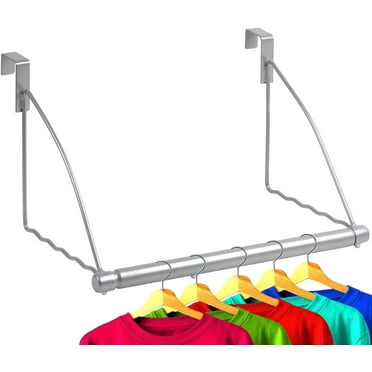 Hold N' Storage Expandable Over The Door Hanger for Clothes & Towels – Gray