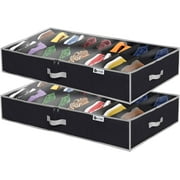 Hold N' Storage Extra Large Underbed Shoe Storage Organizer, Set of 2 Black