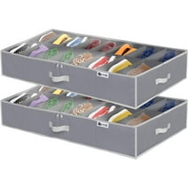 Hold N' Storage Extra Large Underbed Shoe Storage Organizer, Set of 2 Gray