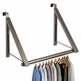 thumbnail image 1 of Hold N' Storage Foldable Over The Door Hanger for Clothes, Towels, Coats – Satin Nickel, 1 of 8