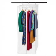 Hold N Storage Garment Bag - Clear Hanging Closet Organizer with Zipper and Rod - 42H
