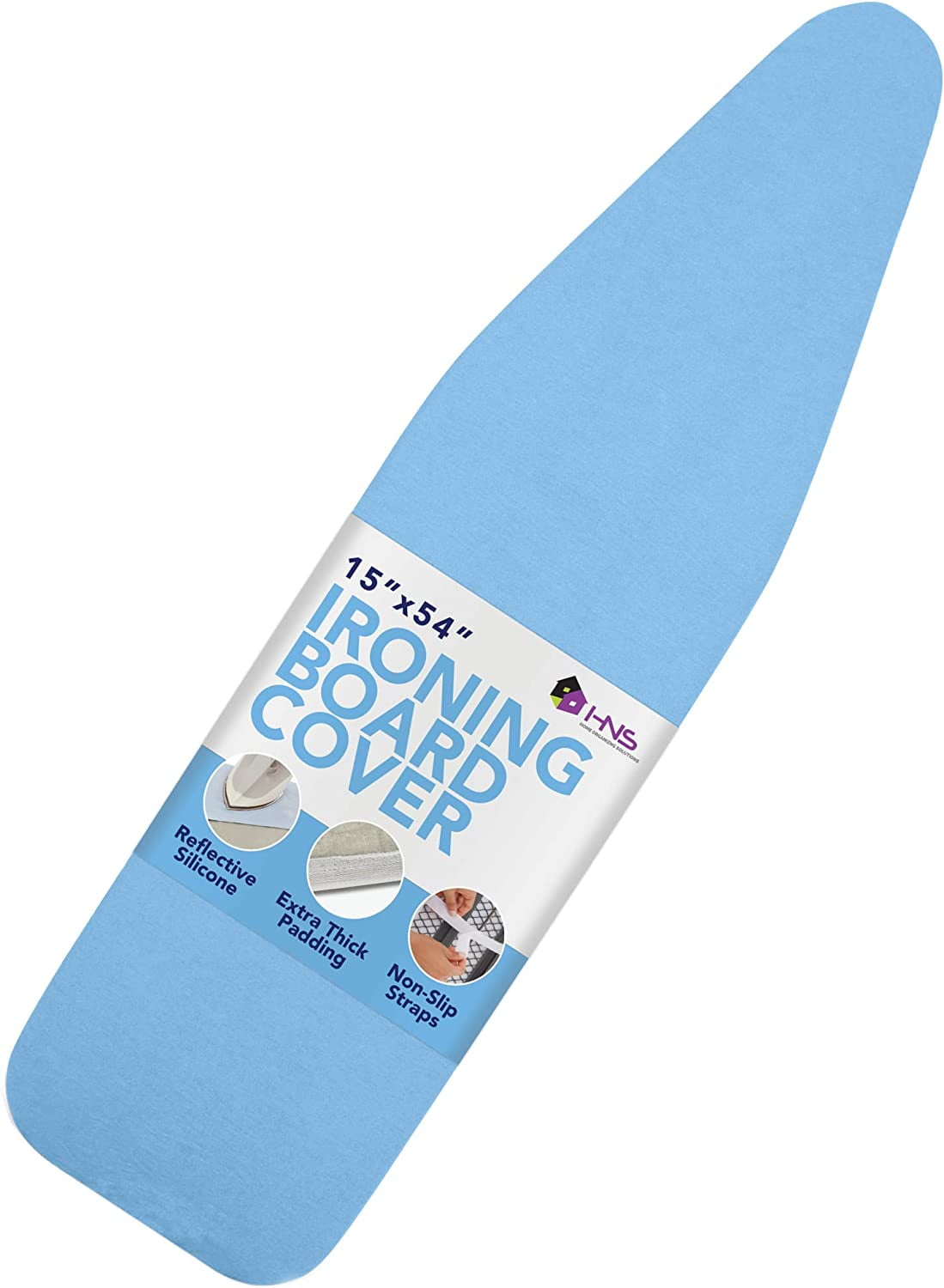 Hold N' Storage Ironing Board Cover and Pad, Large Fits All Standard Sizes 15" x 54" - Blue