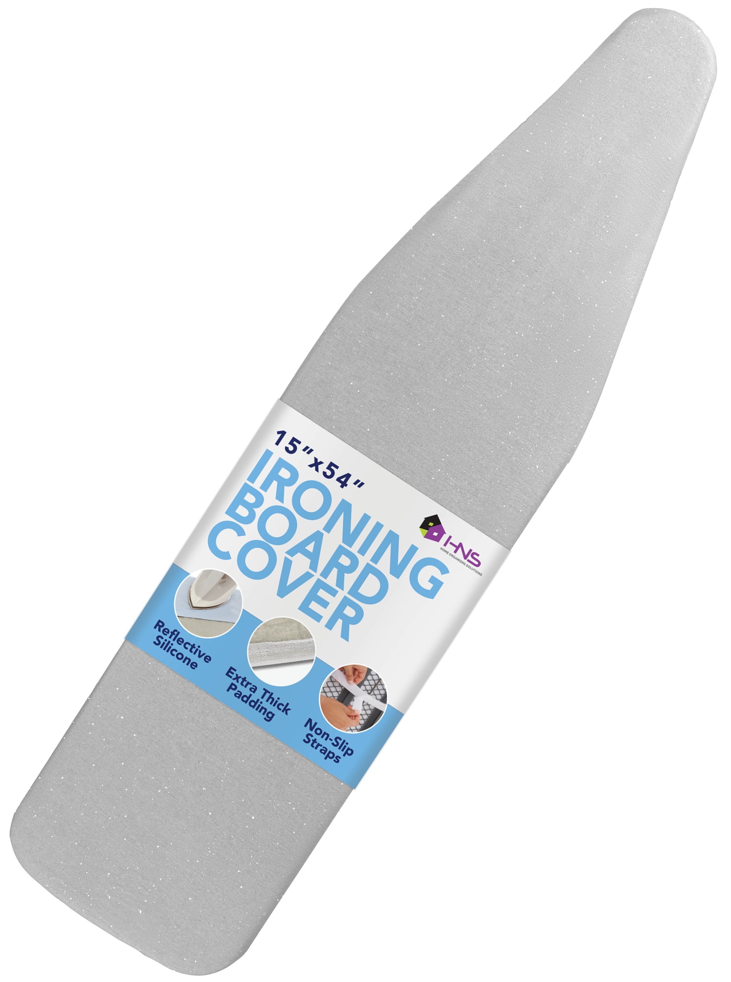 Hold N' Storage Ironing Board Cover and Pad, Large Fits All Standard Sizes 15" x 54" - Gray