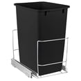 thumbnail image 1 of HOLDN’ STORAGE Pull Out Trash Can Rack for Kitchen Cabinet, 7 Gallon / 28 Qt Garbage and Recycling Bin Organizer Heavy Duty Chrome Sliding Frame, 1 of 7