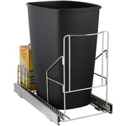 Hold N' Storage Pull Out Trash Can Under Cabinet with Garbage Bag Storage, Chrome- Trash Can Not Included