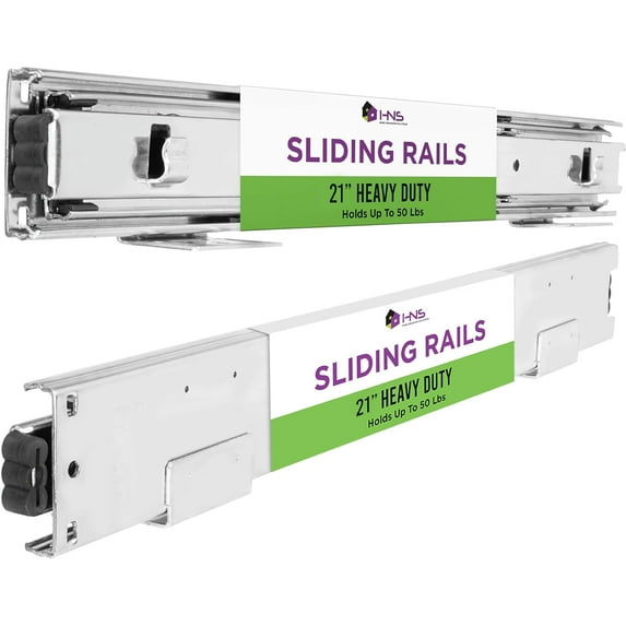 Hold N’ Storage Sliding Rails Pair of Heavy Duty Drawer Rails with Smooth Sliding System 21" D