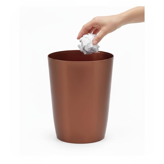 HOLDN’ STORAGE Small Trash Can with Open Top for Compact and Tight Spaces – 1.58 gal Capacity, Copper