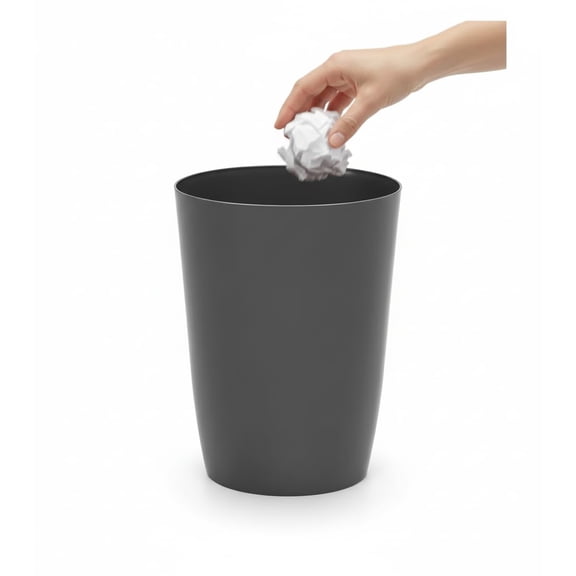 HOLDN’ STORAGE Small Trash Can with Open Top for Compact and Tight Spaces – 1.58 gal Capacity, Gray