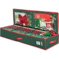 thumbnail image 1 of HOLDN' STORAGE Wrapping Paper Storage Container, Fits 27 Rolls Gift Wrap, Extra Pockets for Ribbons & Bows, Underbed Storage - Green & Red Trim, 1 of 9