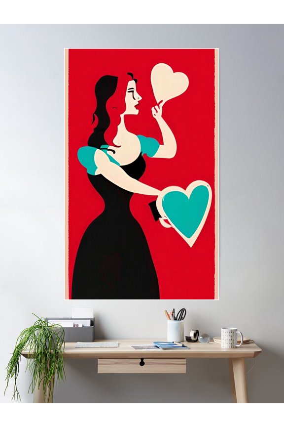 Hold On To Your Heart Poster Wall Art, Modern Wall Decor For Living Room Bedroom, 8x12 UNFRAMED