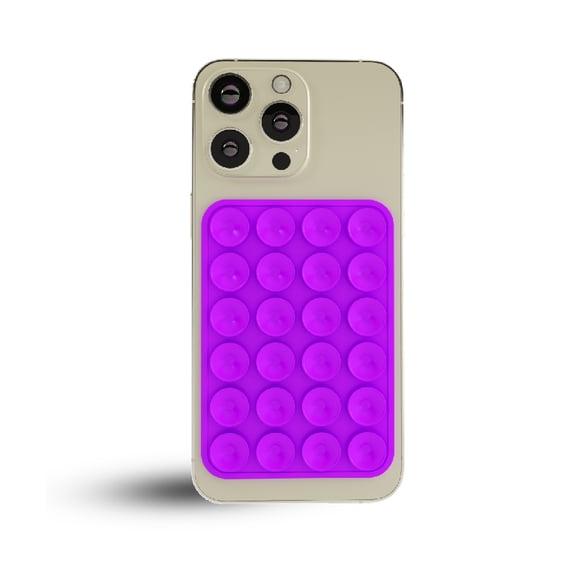 Hold Tight Silicone Suction Phone Case Mount - Hands Free Phone Holder for Selfies & Videos - Durable, Strong Grip & Easy to Use - Universal iPhone & Android Compatible Phone Mount | Neon Purple