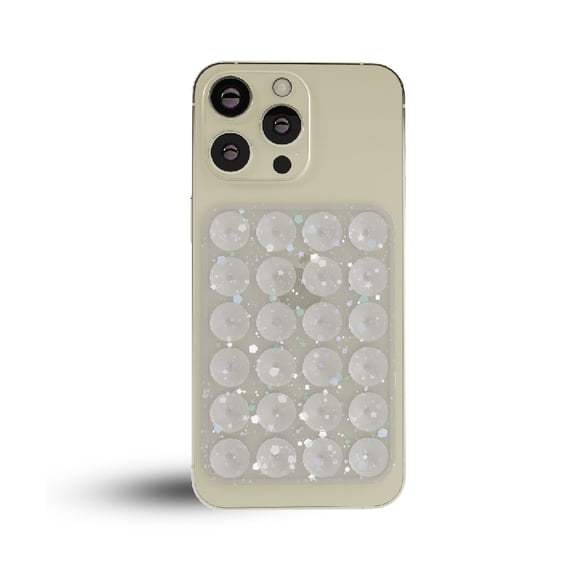 Hold Tight Silicone Suction Phone Case Mount - Hands Free Phone Holder for Selfies & Videos - Durable, Strong Grip & Easy to Use - Universal iPhone & Android Compatible Phone Mount | Glitter