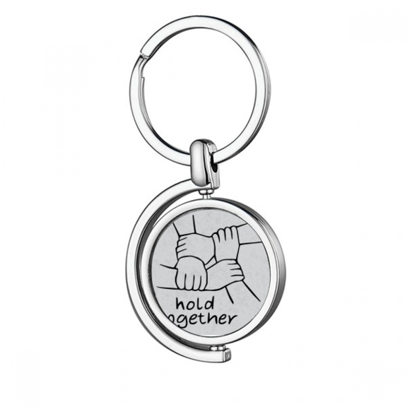 Hold Together Personalized Gesture Rotating Keychain Metal Keyring Holder