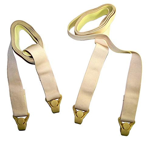 Hold-Up Brand Crisscross Fitted Sheet Strap Stay-Downs with US Patented Gripper Clasps