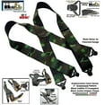 thumbnail image 1 of Hold-Up Brand Woodland Camouflage Pattern wide Hold-Up Suspenders w/ USA Patented Plastic Gripper Clasp, 1 of 4