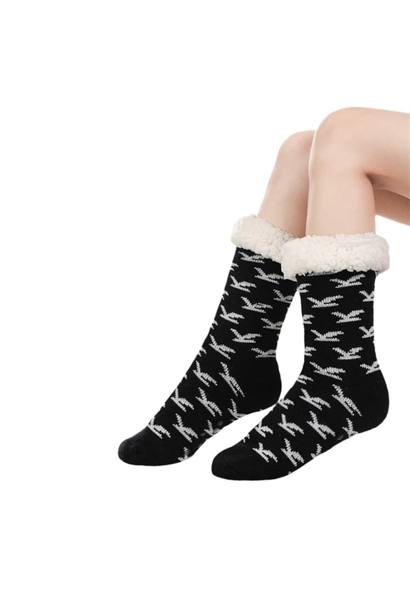 Hold Ups Stockings Women Women's Thermal Winter Stockings Thick Opaque Thigh High Socks Warm Knitted Over The Knee Socks Stockings Women's Winter Soft Warm Cozy Fleece Lined Fuzzy Slipper Socks with