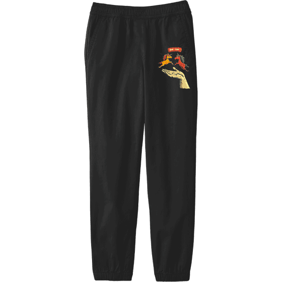 Hold Your Horses Humor Youth Black Jogger Pants-Large