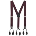 thumbnail image 1 of Hold'em 1 ¼ Fancy Stripes Solid Suspenders for Men Y-Back - Burgundy Wave, 1 of 4