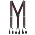 thumbnail image 1 of Hold'em 1 ¼ Fancy Stripes Solid Suspenders for Men Y-Back - Summit Stripe Burgundy, 1 of 4