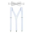 thumbnail image 1 of Hold’em 1" Teens & Men Suspender and Bow Tie Set Pre-Tied Bow Tie - White, 1 of 4