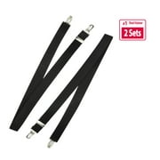 Hold em Bed Sheet Fastener Suspenders - Adjustable, Crisscross Sheet Strap Holder Clips, Black