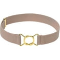 thumbnail image 1 of Hold’em Belts for Boys Brass Twisted Toddler Stretch Elastic Buckle Belt for Male Kids - Tan, 1 of 7