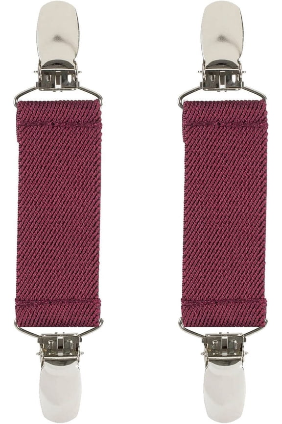 Boot Straps Elastic Extra Strong Metal Clip Made in USA Comfortable and Easy to Use Keeping Pants Smoothly and Nicely Tucked in Boots 4 Inch - Burgundy