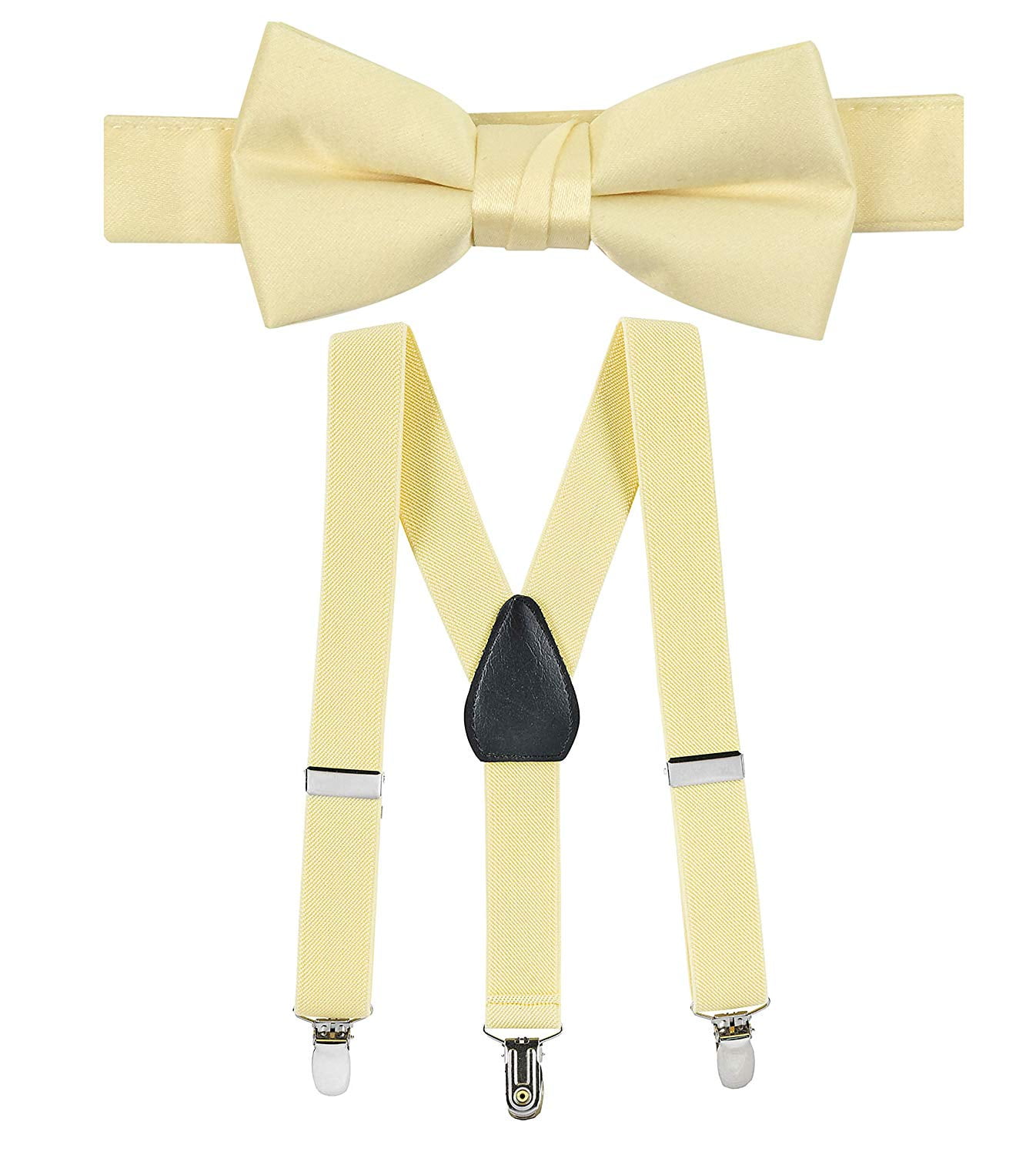Hold'em Bow Tie Set, Baby Pre-Tied Bow Tie, 1' Suspender for Toddler Kids - Banana