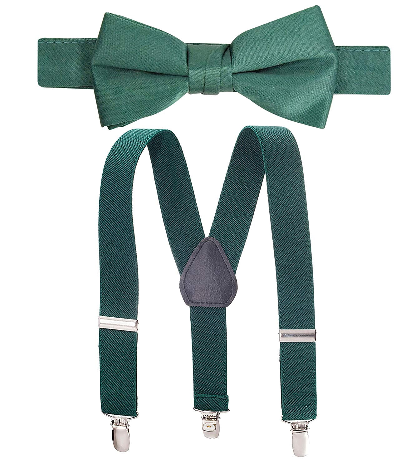 Hold'em Bow Tie Set, Baby Pre-Tied Bow Tie, 1' Suspender for Toddler Kids - Hunter