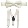 thumbnail image 1 of Hold'em Bow Tie Set, Baby Pre-Tied Bow Tie, 1' Suspender for Toddler Kids - Ivory, 1 of 7