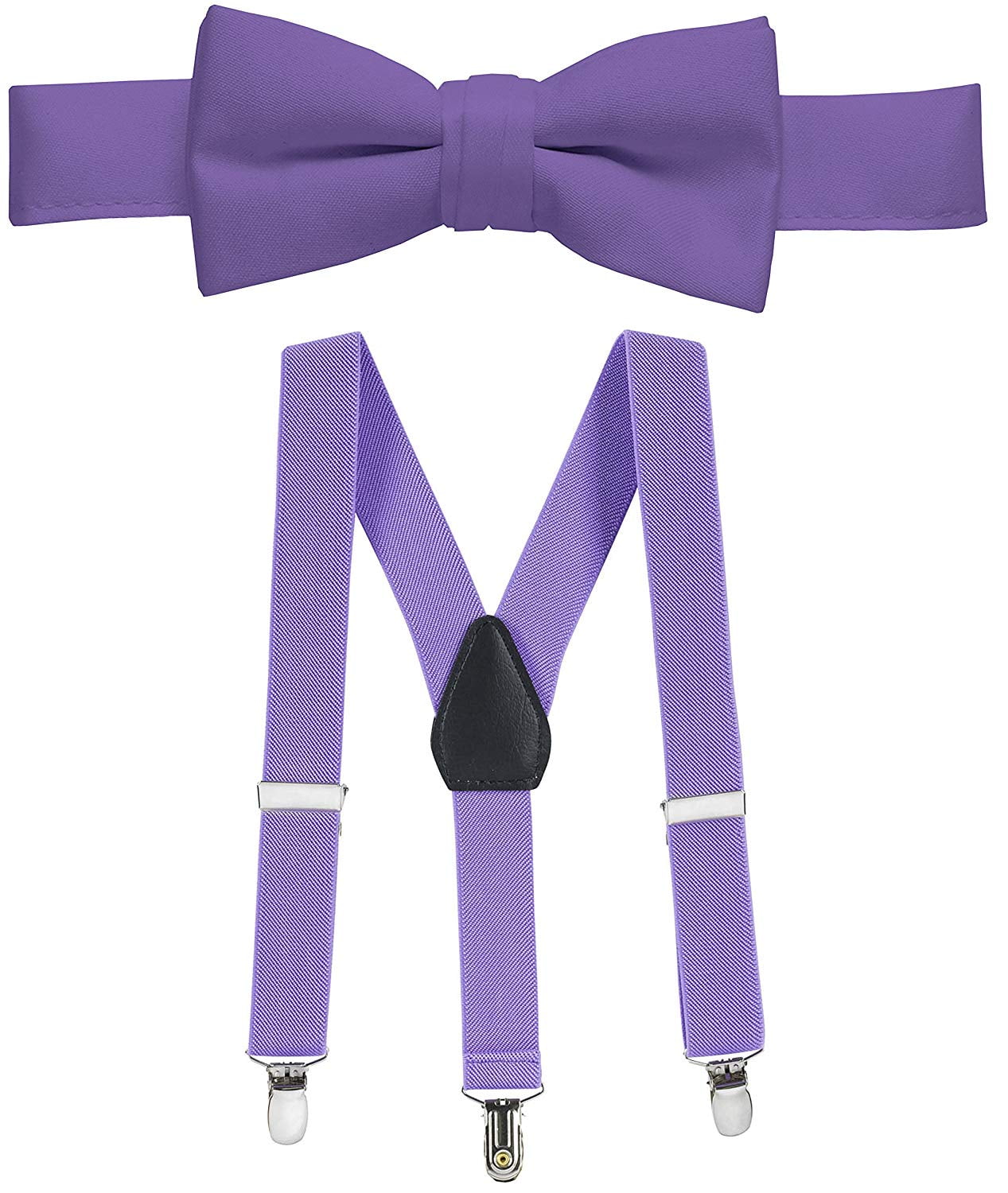 Hold'em Bow Tie Set, Baby Pre-Tied Bow Tie, 1' Suspender for Toddler Kids - Lavender