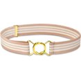 thumbnail image 1 of Hold’em Belts for Boys Brass Twisted Toddler Stretch Elastic Buckle Belt for Male Kids - Striped Beige and White, 1 of 7