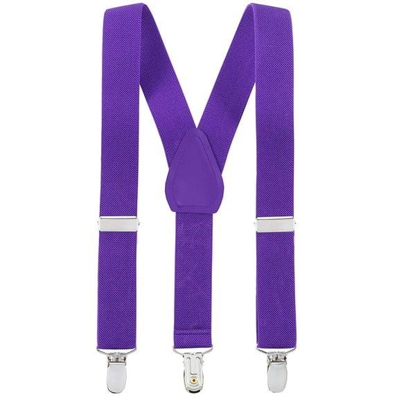 Hold'em Elastic Adjustable Solid Color Suspenders for Toddler Kids and Baby - Purple (Available in 3 Sizes and 27 Colors)
