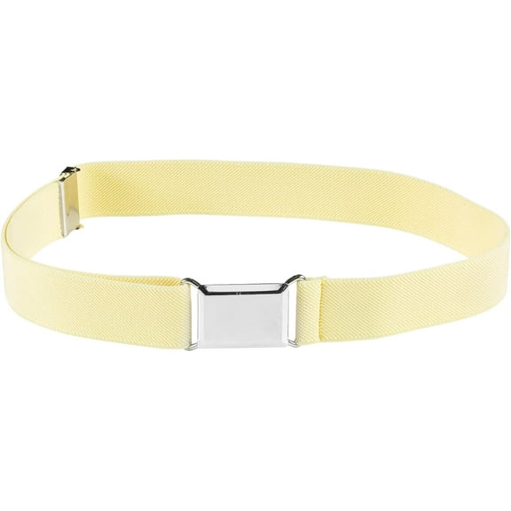 Hold'em Elastic Belt for Toddler Unisex Kids with Silver Square Buckle - Banana