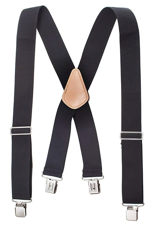 Hold’em Heavy Duty Work Suspenders - 2" Wide Adjustable for Adult Mens - Black