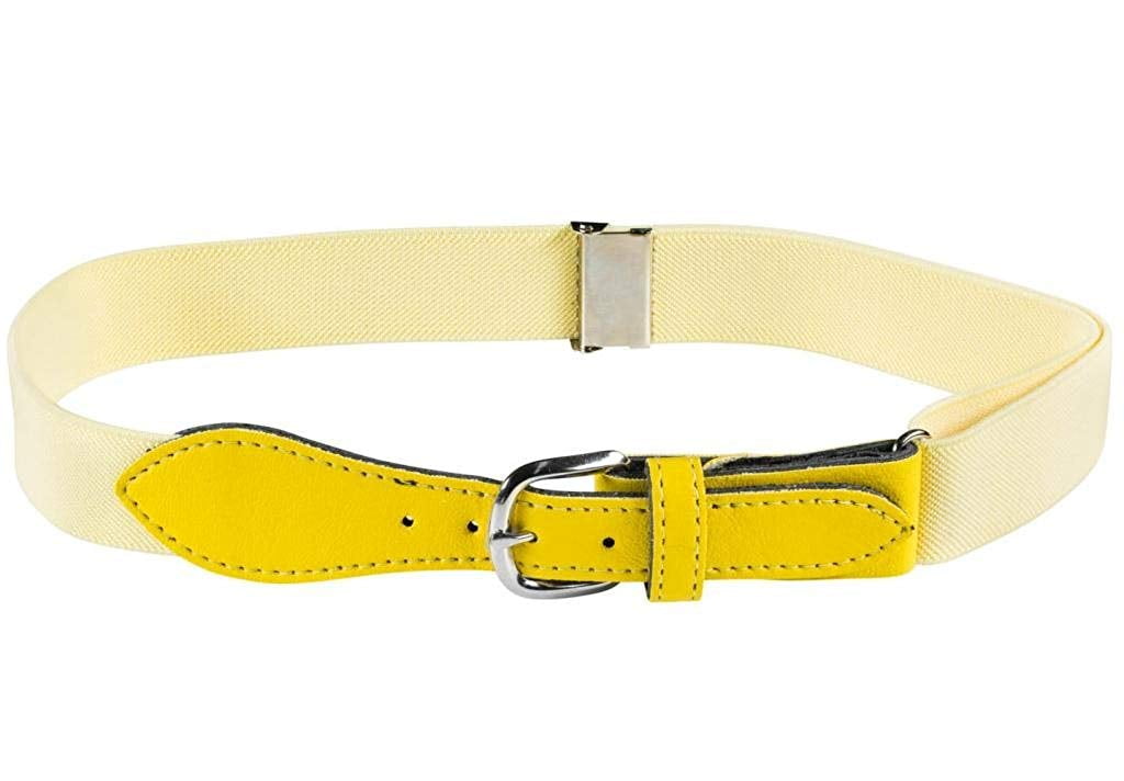 Hold'em Kids Elastic Adjustable Belt with Leather Closure For Male Toddler - Banana