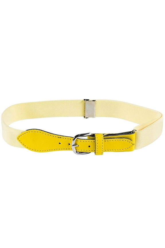 Kids Elastic Adjustable Belt with Leather Closure For Male Toddler - Banana