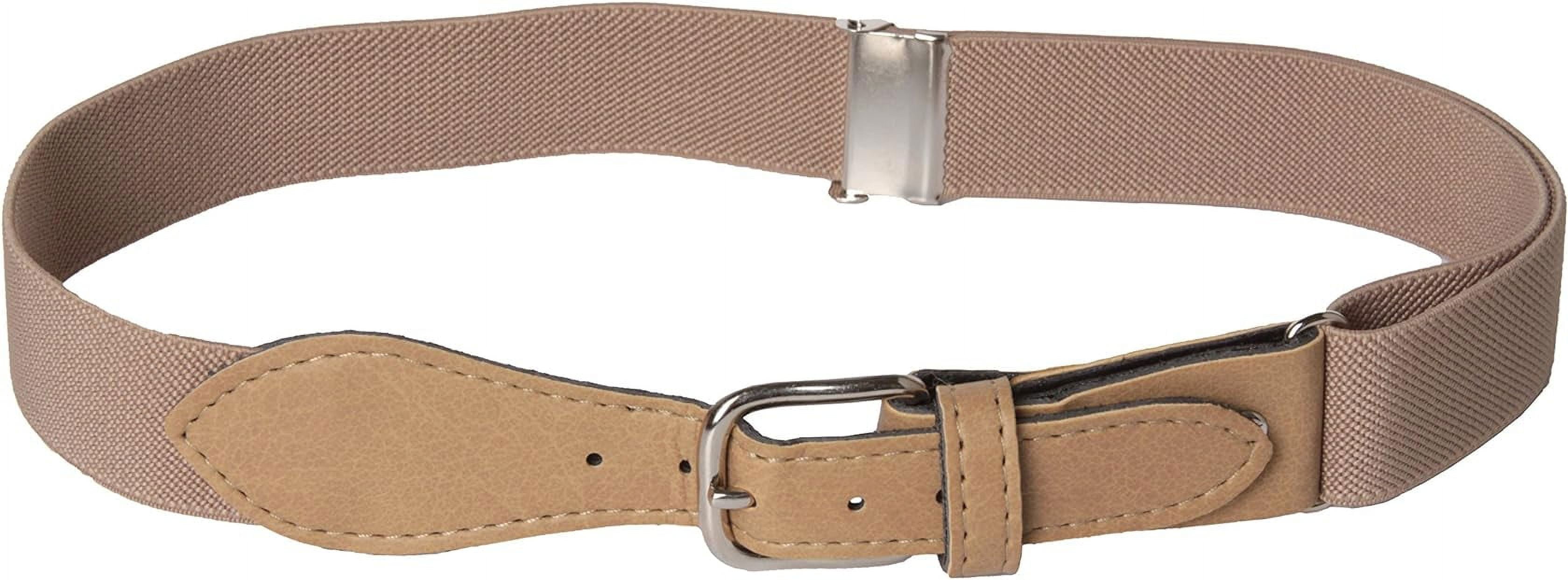 Hold'em Kids Elastic Adjustable Belt with Leather Closure for Male Toddler Beige