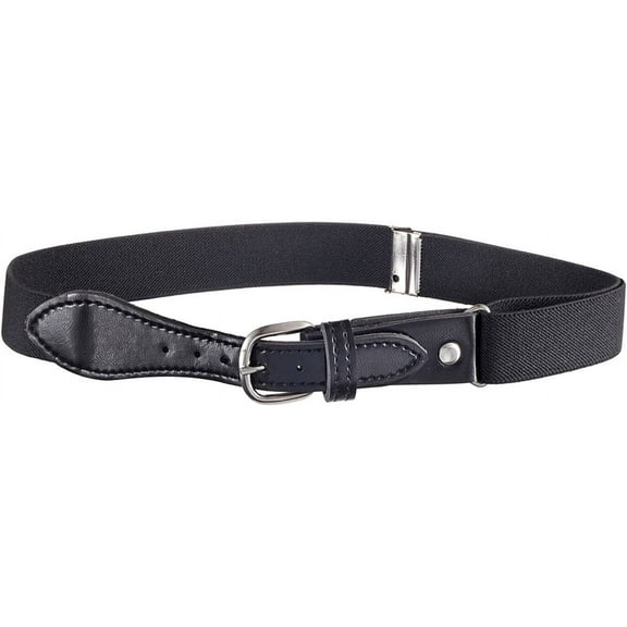Hold'em Kids Elastic Adjustable Belt with Leather Closure for Male Toddler - Black