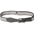 thumbnail image 1 of Hold'em Kids Elastic Adjustable Belt with Leather Closure for Male Toddler - Gray Striped with Grey Leather, 1 of 7