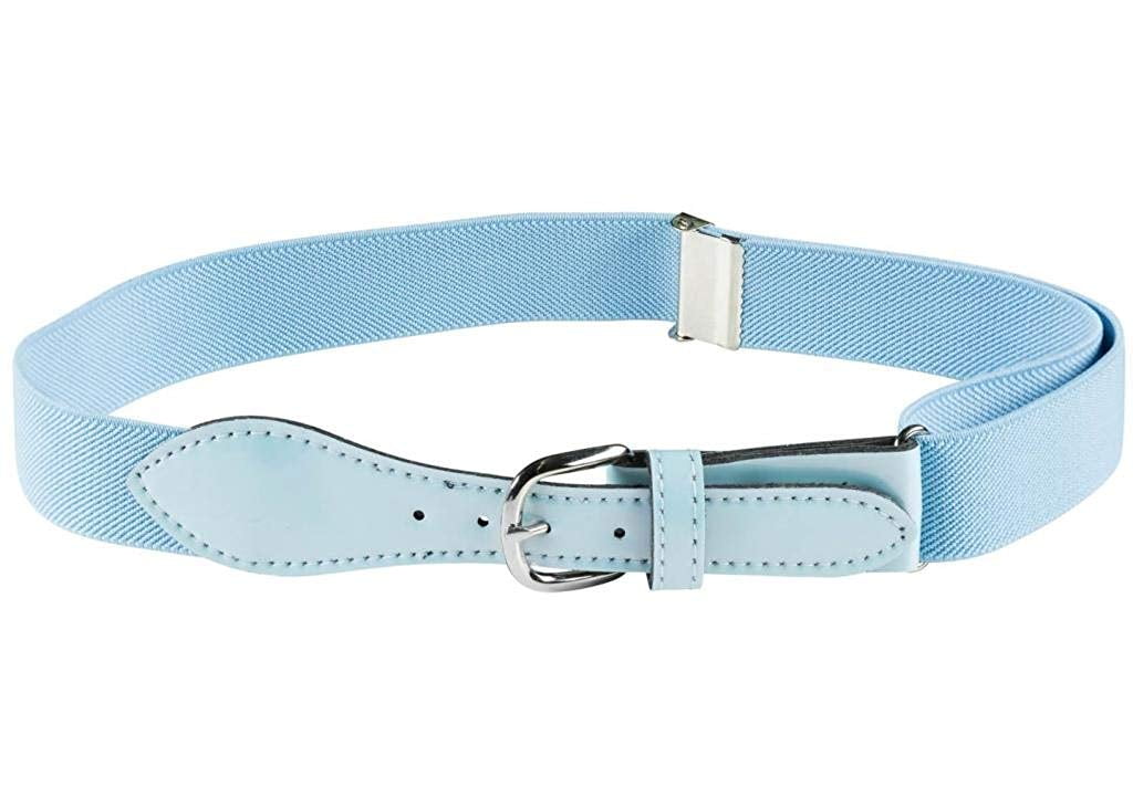 Hold'em Kids Elastic Adjustable Belt with Leather Closure for Male Toddler - Light Blue