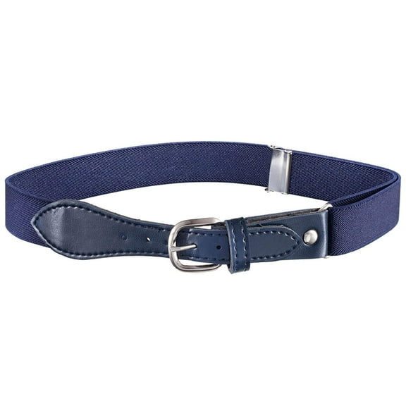 Hold'em Kids Elastic Adjustable Belt with Leather Closure for Male Toddler - Navy Blue
