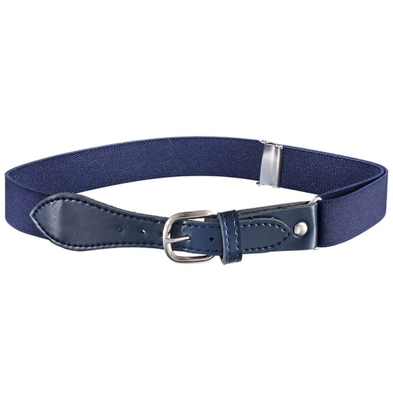Hold'em Kids Elastic Adjustable Belt with Leather Closure for Male Toddler - Navy Blue