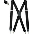 thumbnail image 1 of Hold’em Men's Elastic No Slip "Pin Clip" X Back Suspenders - Black (Regular 46" Long), 1 of 7
