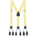 thumbnail image 1 of Hold'em Men's Y-Back Genuine Leather Trimmed Button Suspenders, Light Banana, 1 of 2