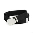 thumbnail image 1 of Hold’em Military Canvas Webbing Belts Polished Silver for Adult Men’s - Black, 1 of 5