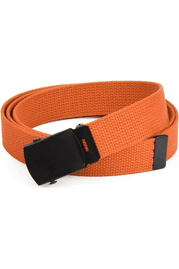 Hold’em Military Webbing Black Slider Buckle Belts for Male Adult - Orange