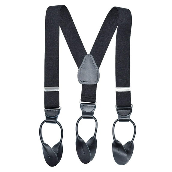 Hold 'em One Size Boys Button End Suspenders, Black