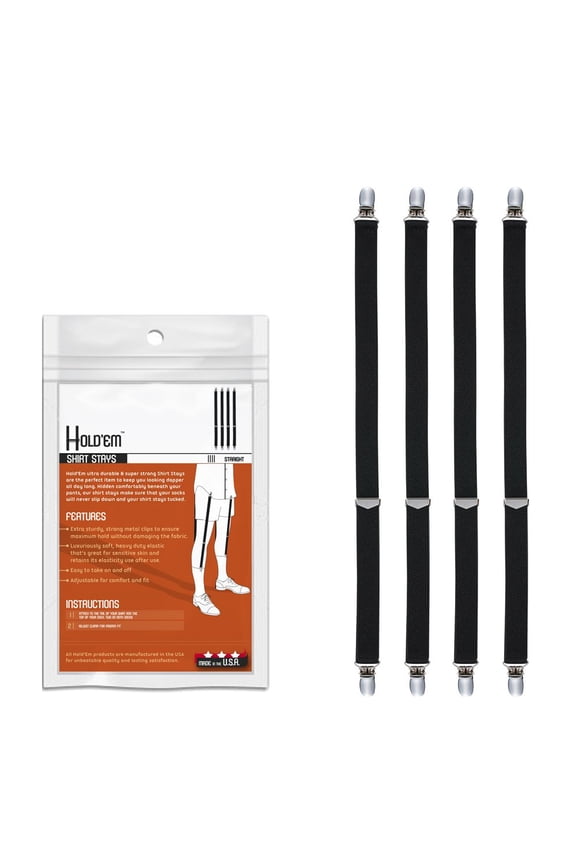 Hold’em Premium Shirt Stays Ultra Soft Elastic Metal Clips for Men Adult