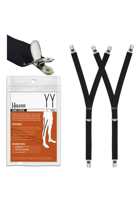 Hold’em Premium Shirt Stays Ultra Soft Elastic with Extra Sturdy Strong Metal Clips for Men Adult